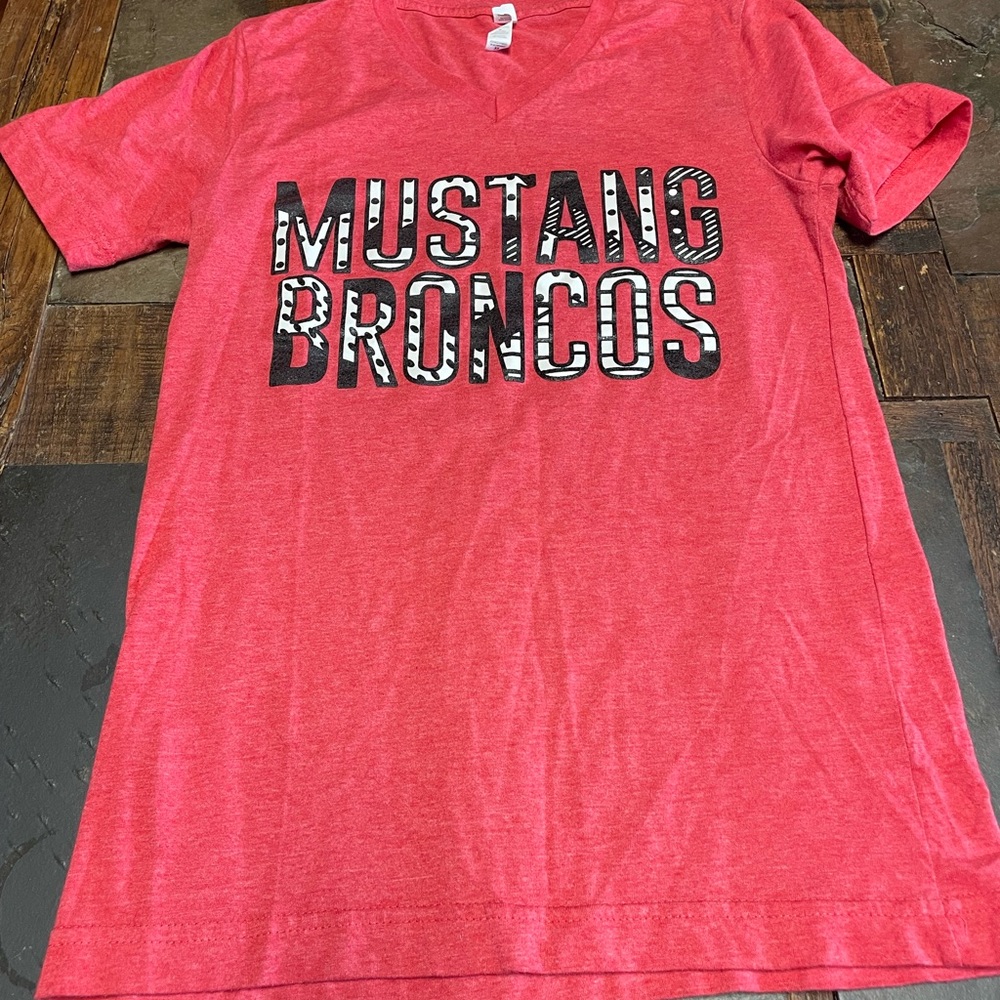 Bella Canvas Red Mustang Broncos Tee